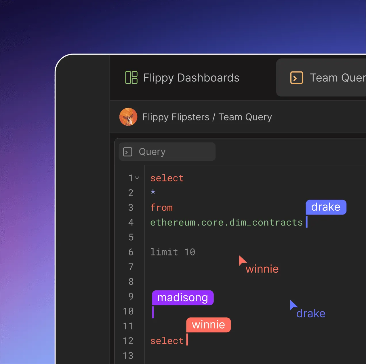 Dashboard — Flipside Teams